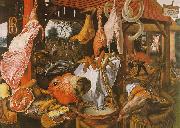 Pieter Aertsen  Butcher's Stall with the Flight into Egypt oil painting reproduction